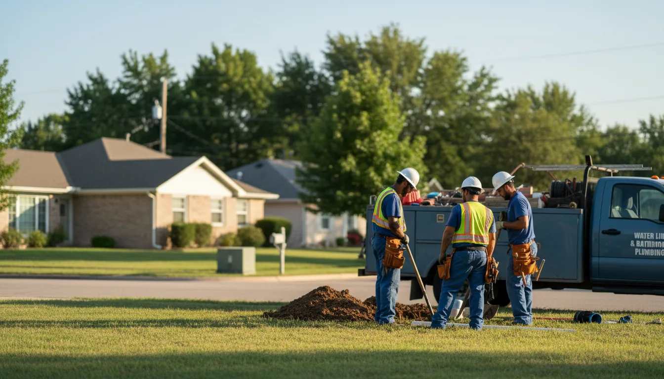Residential water line and bathroom plumbing service in Aldrich, MN